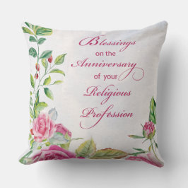 Årsdagen för Religiösa Yrke Rosa ros Kudde