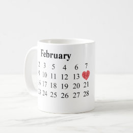 Årsdaggåva - kalender & inristade ringar kaffemugg