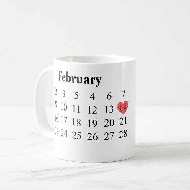 Årsdaggåva - kalender & inristade ringar kaffemugg (Framsida vänster)
