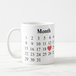 Årsdaggåva - kalender & inristade ringar kaffemugg