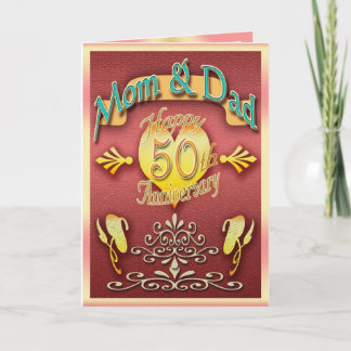 Årsdagkort för föräldrar 50th (mamma&Dad) Kort