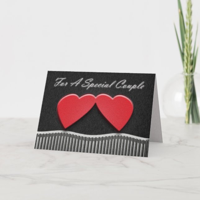 Årsdagkort för två hjärtor kort (Framsida)