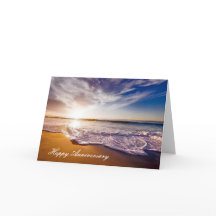 Årsdagkort med härlig strandShoreline