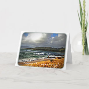 Årsdagkort - stranden fotograferar (tom insida) kort