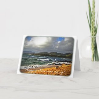 Årsdagkort - stranden fotograferar (tom insida) kort