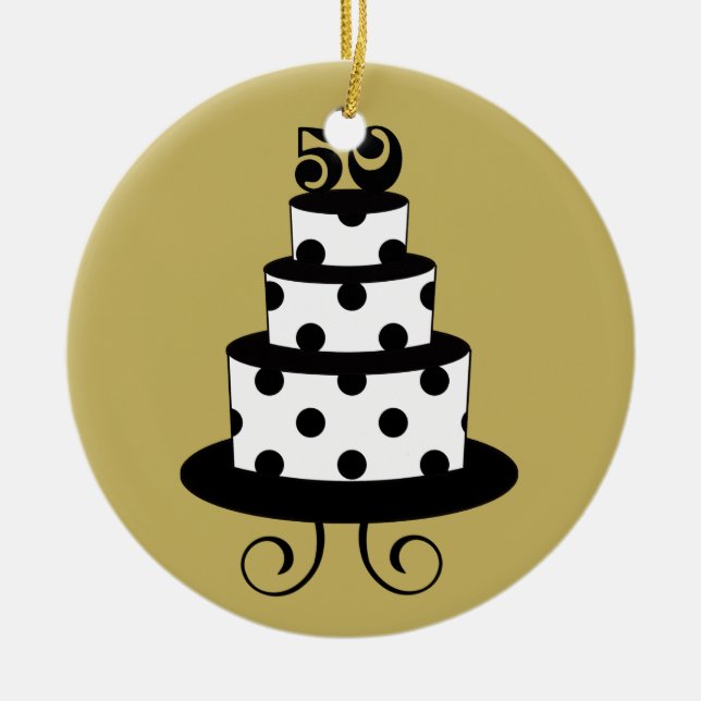 Årsdagminnessak för guldbröllop 50th julgransprydnad keramik (Framsidan)