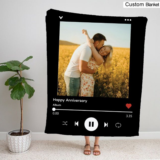 Årsdags Fotoalbum Omslag | Modern Stilfull Fleecefilt (Anniversary Photo Album Cover | Modern Stylish Fleece Blanket)