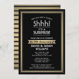 Årsdags överraskningsfest Svart, Vitt och Guld Inbjudningar