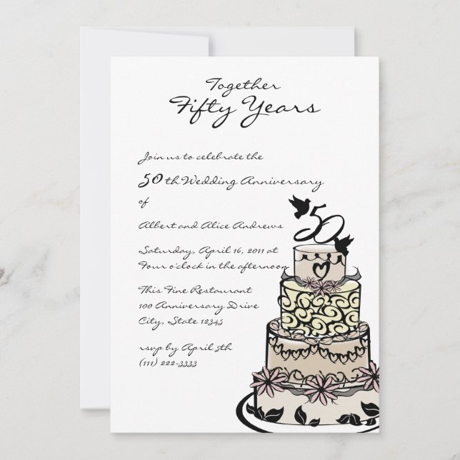 Årsdags Tårta Inbjudningar (Framsida)