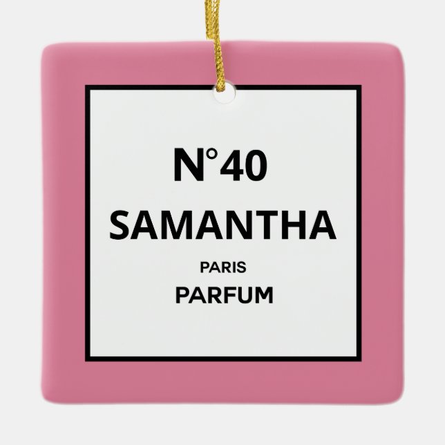 ÅRSDAGSDag för designern Parfym Flaska Julgransprydnad Keramik (Framsida)