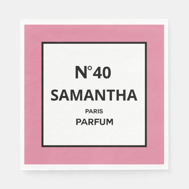 ÅRSDAGSDag för designern Parfym Flaska Pappersservett (Framsidan)