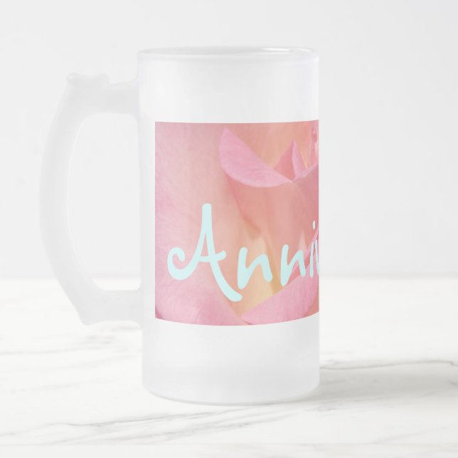 Årsdagsfirande Glas Muggar Rosa Ros (Vänster)