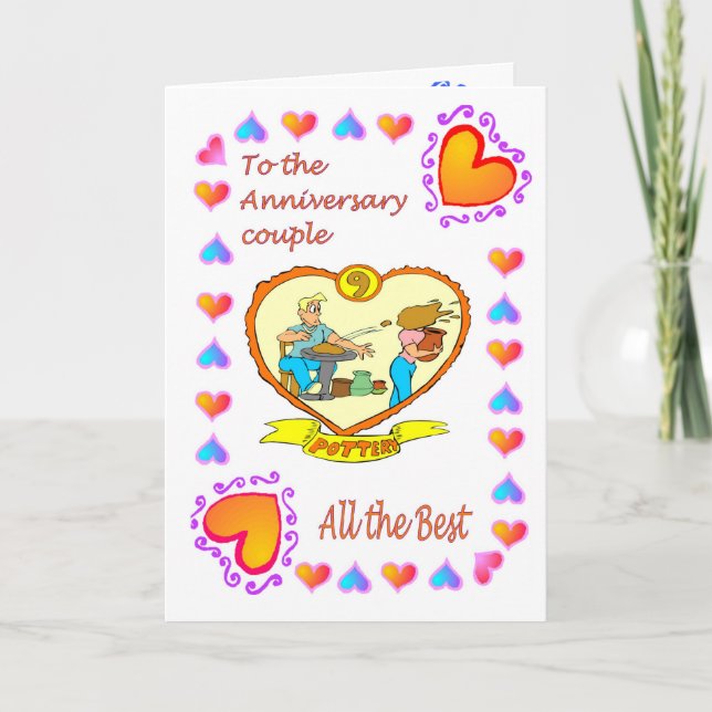 Årsdagskort 9:e keramik kort (Framsida)