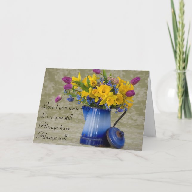 Årsdagskort - älskade dig i går kort (Framsida)