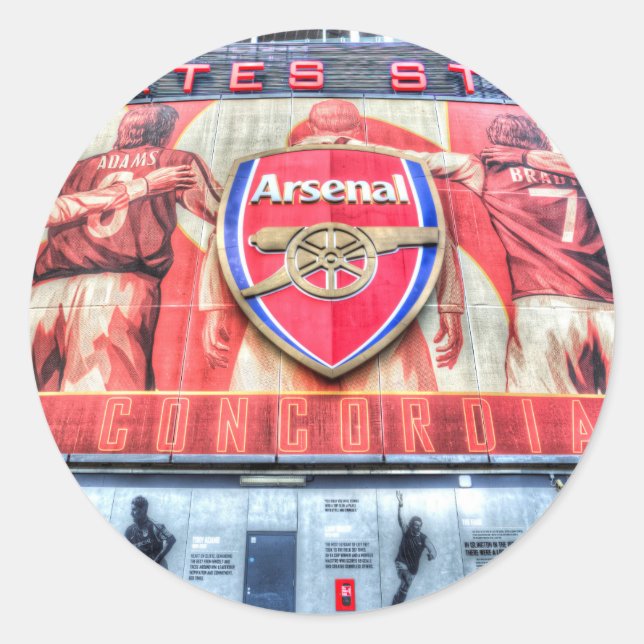 ArsenalEmiratesstadion London Runt Klistermärke (Framsida)