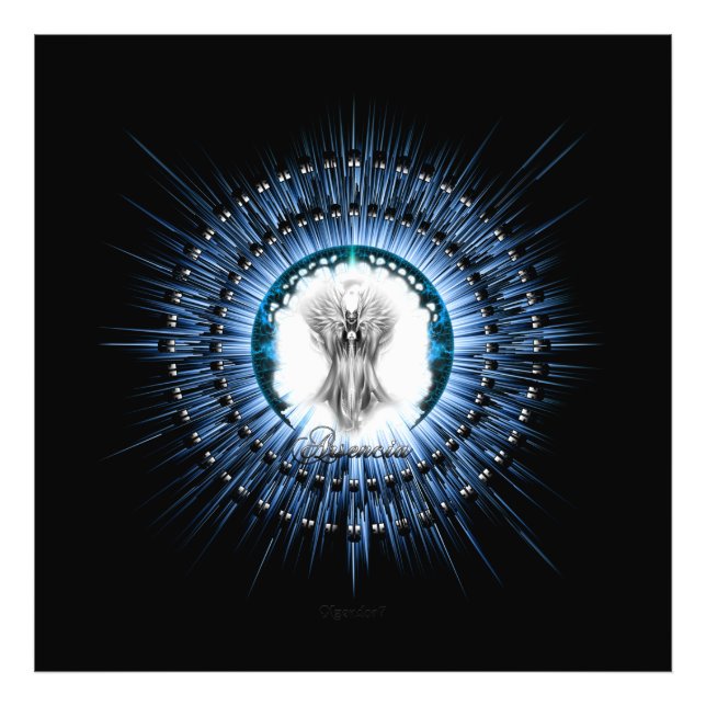 Arsencia Etheral Silver Light Fractal Art Fototryck (Framsidan)