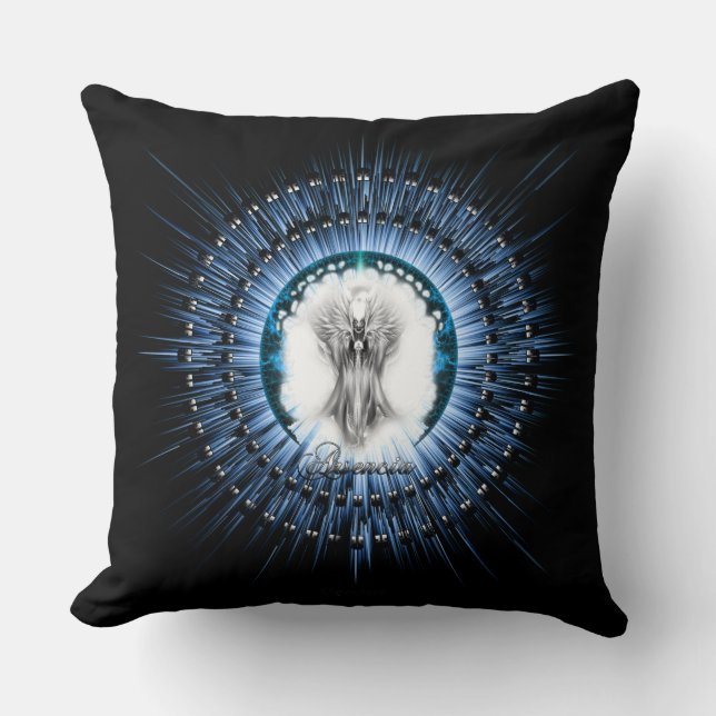 Arsencia Etheral Silver Light Fractal Art Kudde (Framsida)