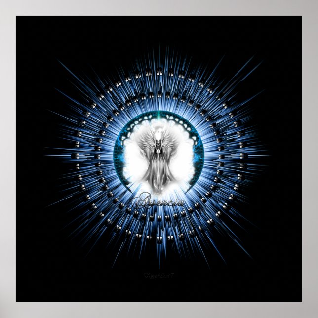 Arsencia Etheral Silver Light Fractal Art Poster (Framsidan)