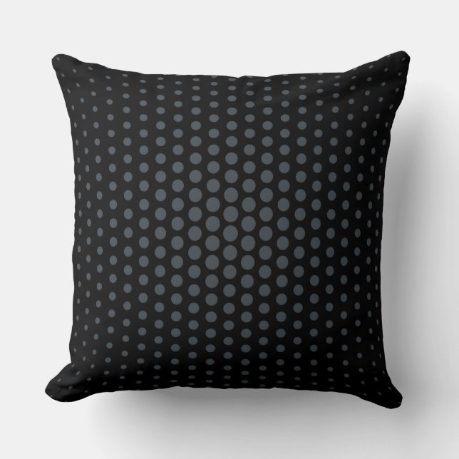 Arsenic Techno Dots Modern Svart Kudde (Framsida)