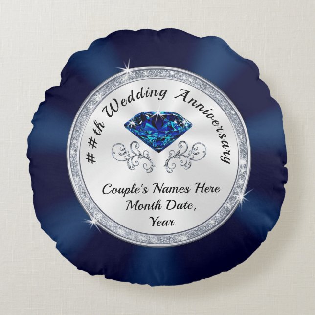 Årsgåvor efter år, Vita, Silver Rund Kudde (Framsidan)