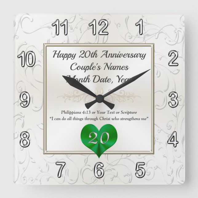 Årsgåvor för 20 år sedan, Giftermål, klocka (Framsida)