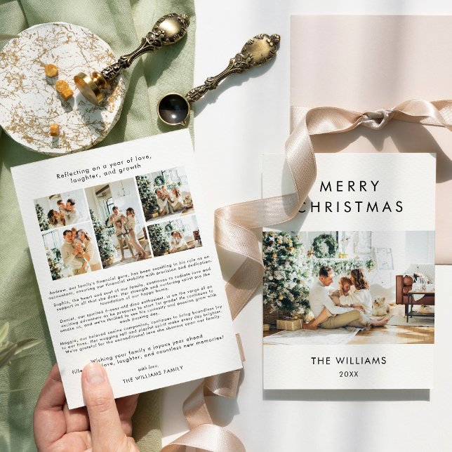 Årsgranskning - Modern julfoto Julkort (Skapare uppladdad)