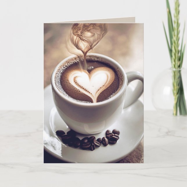 Årskaffe med hjärta och ånga kort (Framsida)