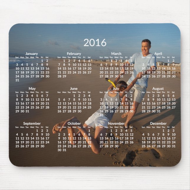 Årskalender 2016 Lägg till bild Mousepads Musmatta (Framsidan)