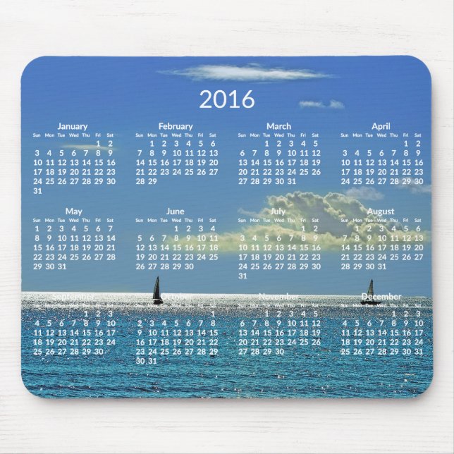 Årskalender 2016 Mousepads Beach Photo Musmatta (Framsidan)