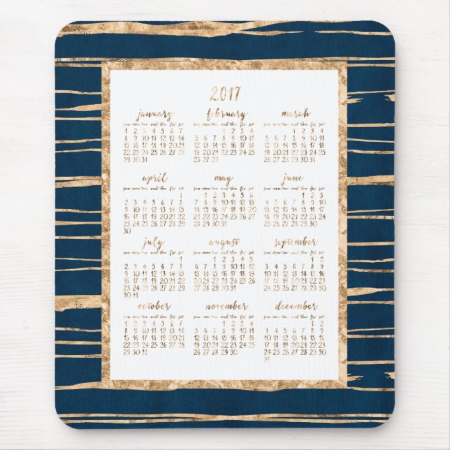 Årskalender 2017 Mus mattor Guld och Blue Musmatta (Framsidan)