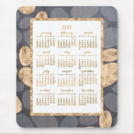 Årskalender 2019 Mouse Gold Foil Mörk Grått Musmatta