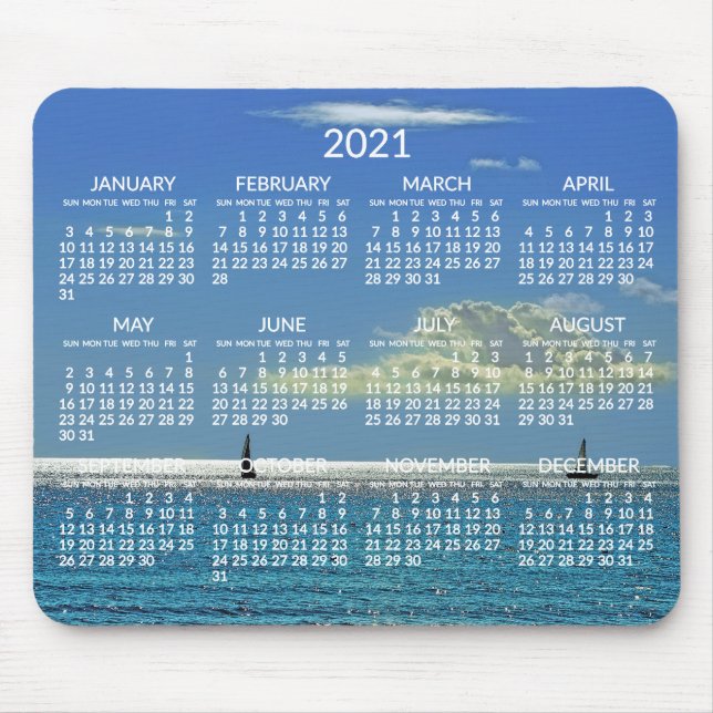 Årskalender 2021 Mousepads Beach Photo Musmatta (Framsidan)