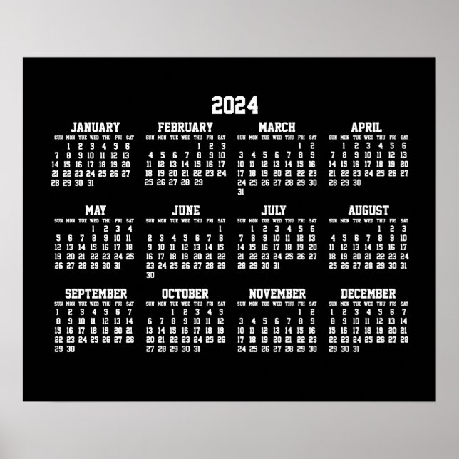 Årskalender 2024 Poster svart (Framsidan)
