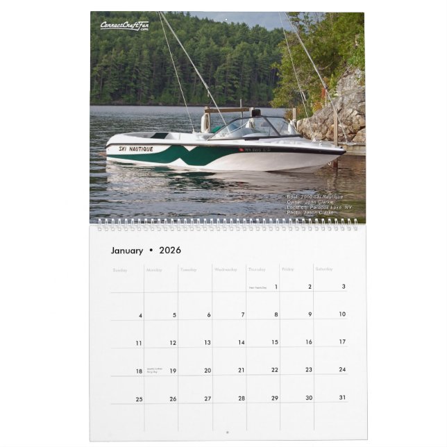 Årskalender för 2025 CorrectCraftFan Kalender (Jan 2026)