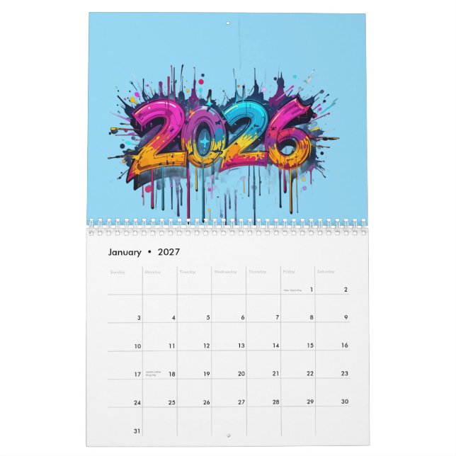 Årskalender för 2026 - Helgdag Perfekt 2026 Kalender (Jan 2027)