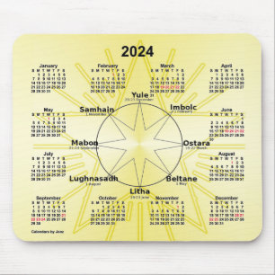 Årskalenderns keltiska hjul 2024 av Janz Musmatta