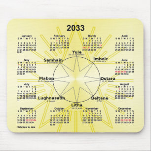 Årskalenderns keltiska hjul 2033 från Janz Musmatta