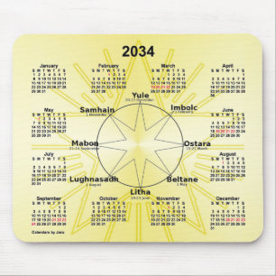 Årskalenderns keltiska hjul 2034 av Janz Musmatta
