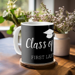 Årsklass och Namn - Svart Kan Ändra Färg Kaffemugg