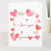 Årskort för vattenfärg Valentines day