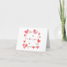 Årskort för vattenfärg Valentines day