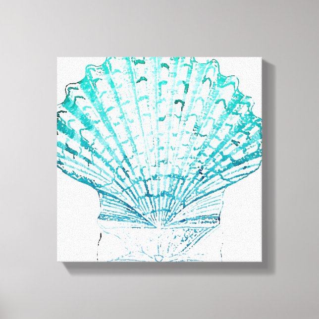 årskurs för sjöjungfru av chic av kustblått vatten canvastryck (Framsida)