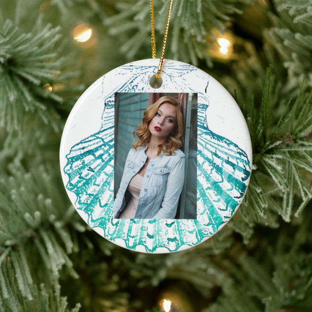 årskurs för sjöjungfru av chic av kustblått vatten julgransprydnad keramik (Träd)