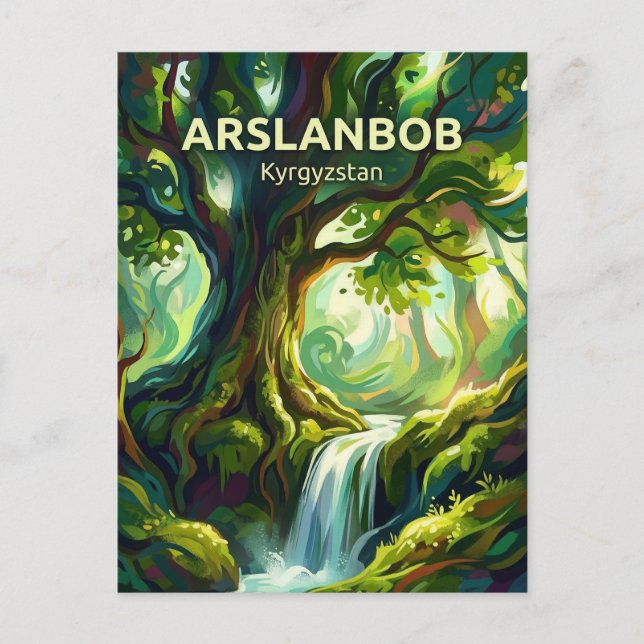 Arslanbob Valnötsskog Kyrgyzstan Vykort (Framsida)