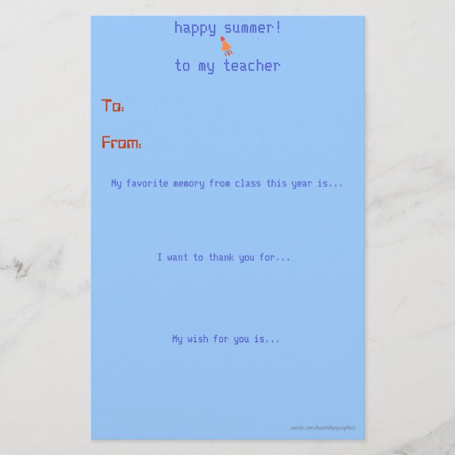 Årslärare tackkort (Framsida)