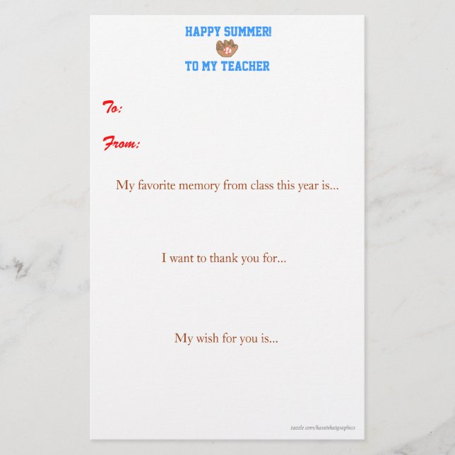 Årslärare tackkort (Framsida)