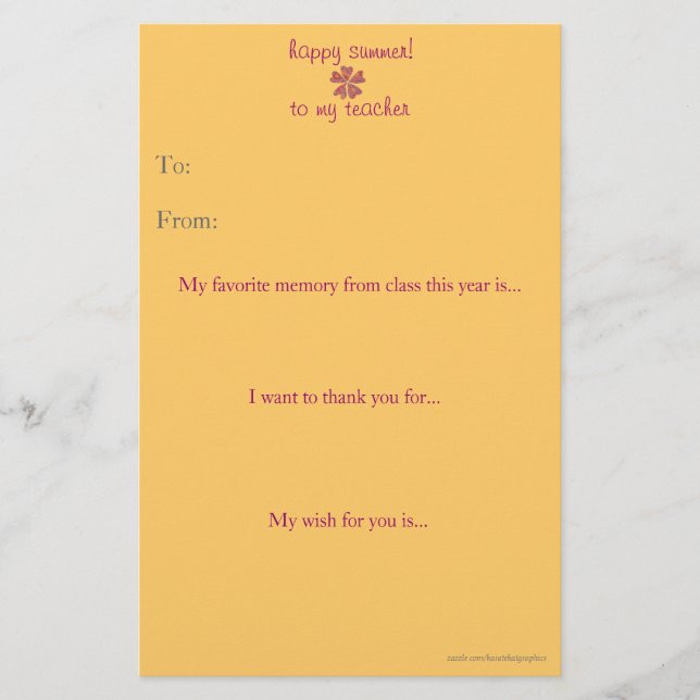 Årslärare tackkort (Framsida)