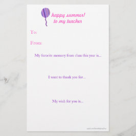 Årslärare tackkort