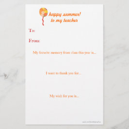 Årslärare tackkort