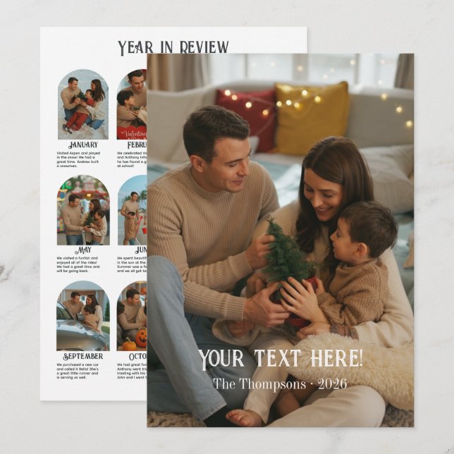 Årsöversikt 12 Foto Familj Julkort (Fram/baksida)